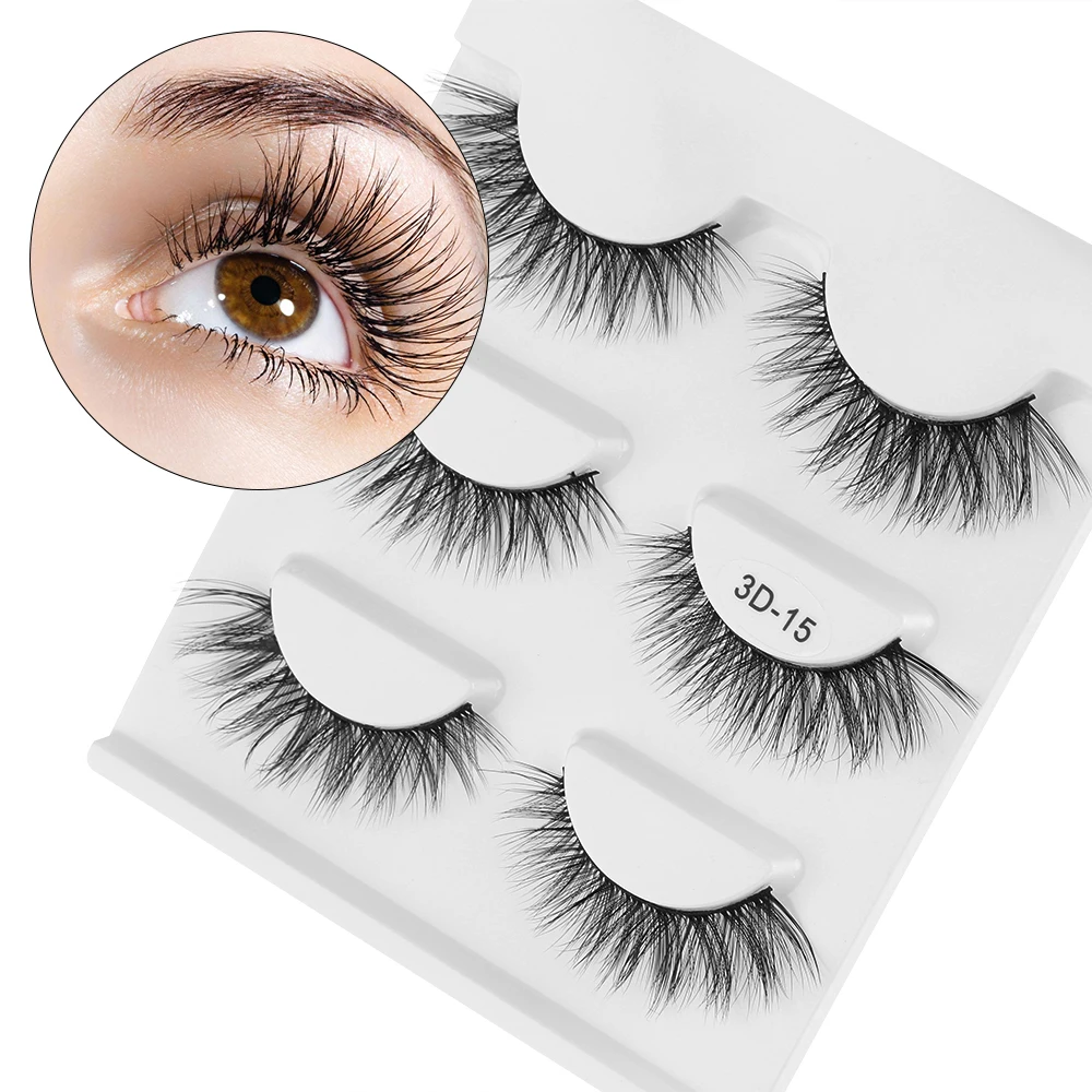 

3 Pairs/SET Mixed Style Silk False Eyelashes Wispy Thick Crisscross Eye Lashes Fluffy Fake Eyelashes Extension Tools maquiagem