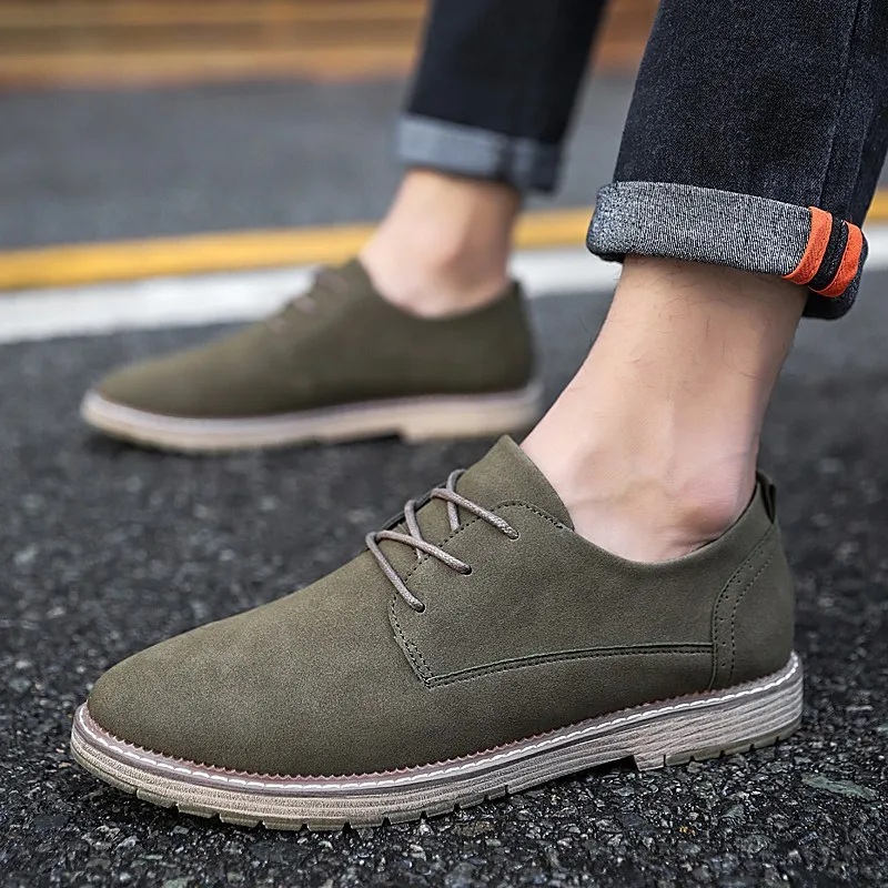 

Retro MEN'S Casual Shoes Youth Handmade Frosted Surface England Korean-style Sportsman Collocation Martin Small Leather Shoes Lo