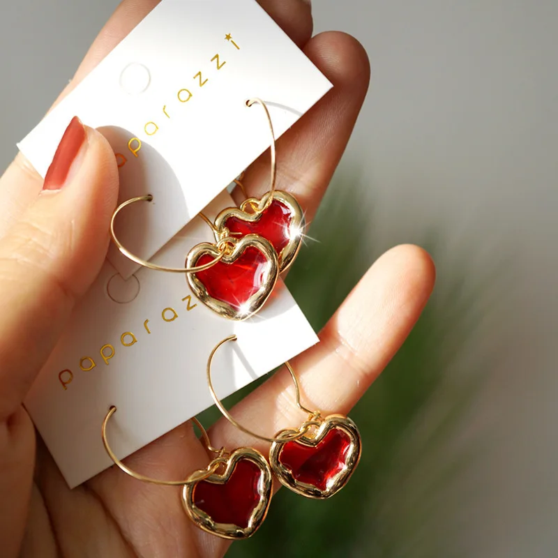 Sleek Big Heart Hoop Earrings