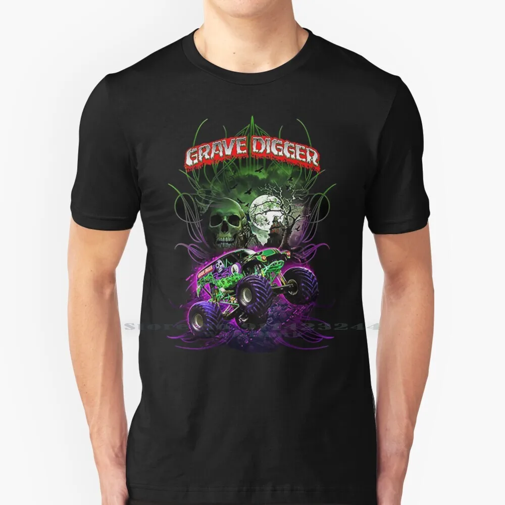Grave Digger Monster Jam Monster Truck T Shirt Cotton 6Xl Monster Truck Boys Monstertruck Bog Truck Show Lovers Vintage Skull