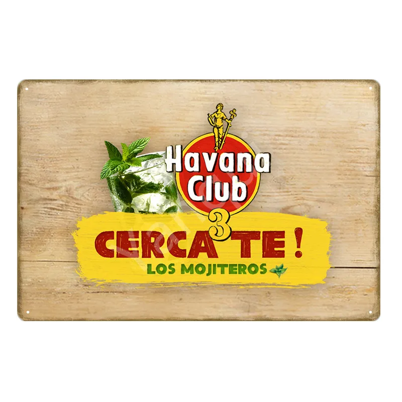 Mojito Гавана клуб пиво винтажный металлический постер оловянные вывески настенная живопись доска для бара паба кафе домашний Декор Ретро тарелка YI-171 - Цвет: YB0140BI