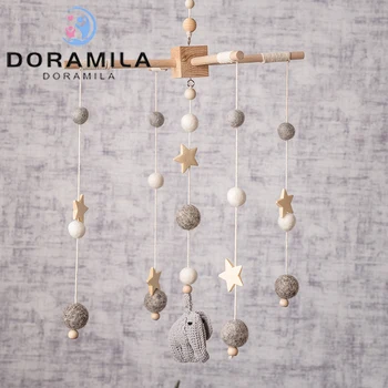 

Baby Wooden Elephant Bed Rattles Rattle Bed Bell Mobile Activity Play Gym Baby Toys For 0-12 Months Cart Accessories Crochet
