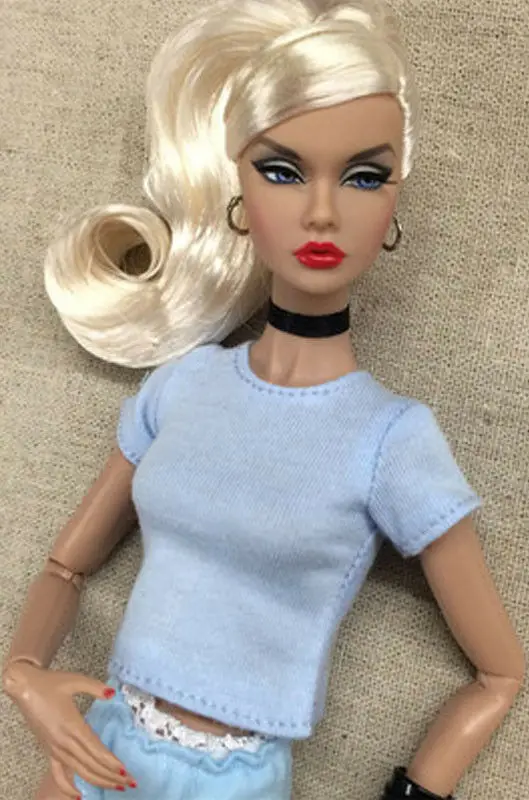 Однотонная кукольная футболка для куклы блайз Базовая рубашка верхняя одежда для Azone Momoko кукольная одежда 1/6 кукольные аксессуары - Цвет: blue