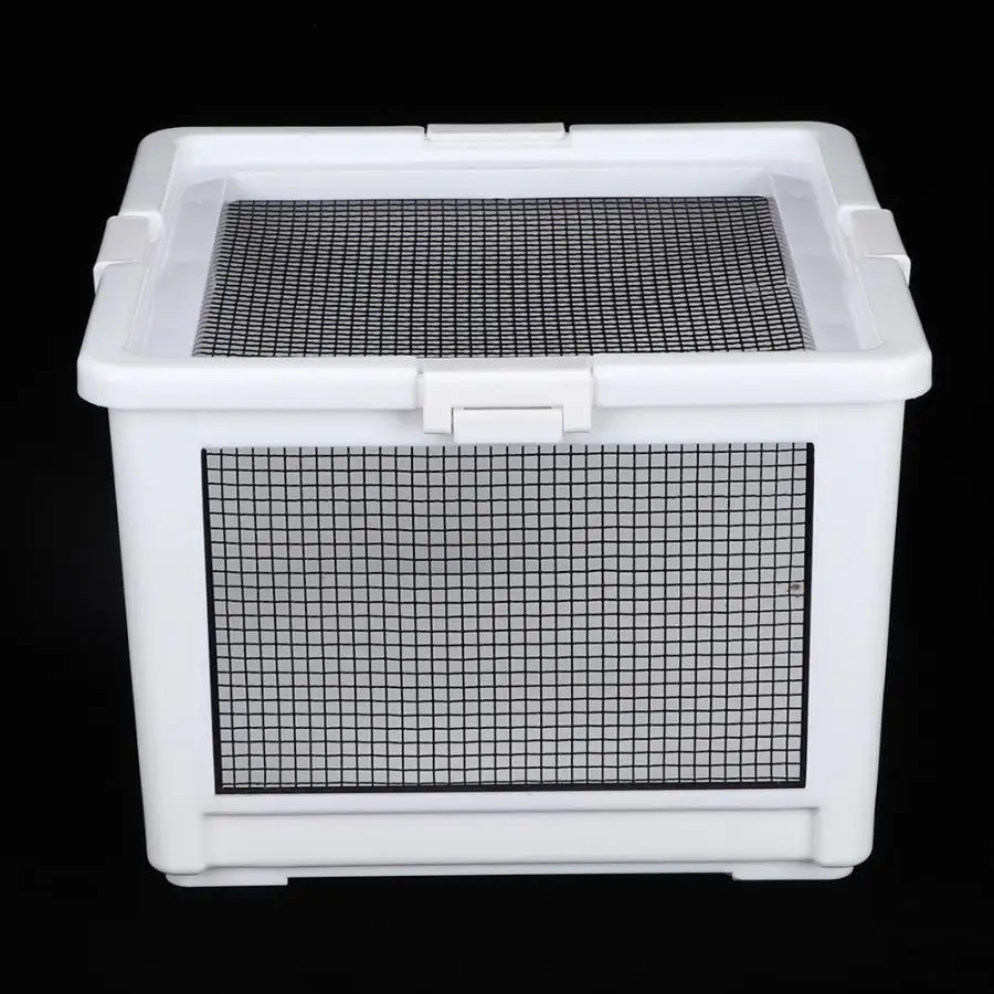 Reptile Box Plastic Iron Wire Mesh Pet Reptile Feeding Insulation Cylinder Box for Tortoise Hedgehog Lizard Hamster
