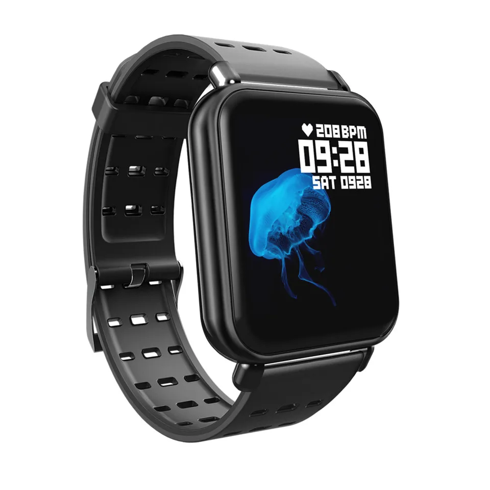 Silicone tape black Водонепроницаемые Смарт-часы Y6pro мужские и женские фитнес-браслет, пульсометр, монитор сна, оповещение о звонках, счетчик калорий - Цвет: Silicone tape black