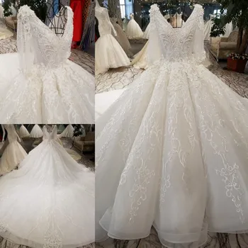 شراء2020 دبي فستان زفاف فاخر 1.5 متر ذيل طويل بدون ظهر كريستال مطرز بالخرز فساتين زفاف Vestidos De Noiva مصنوعة حسب الطلب