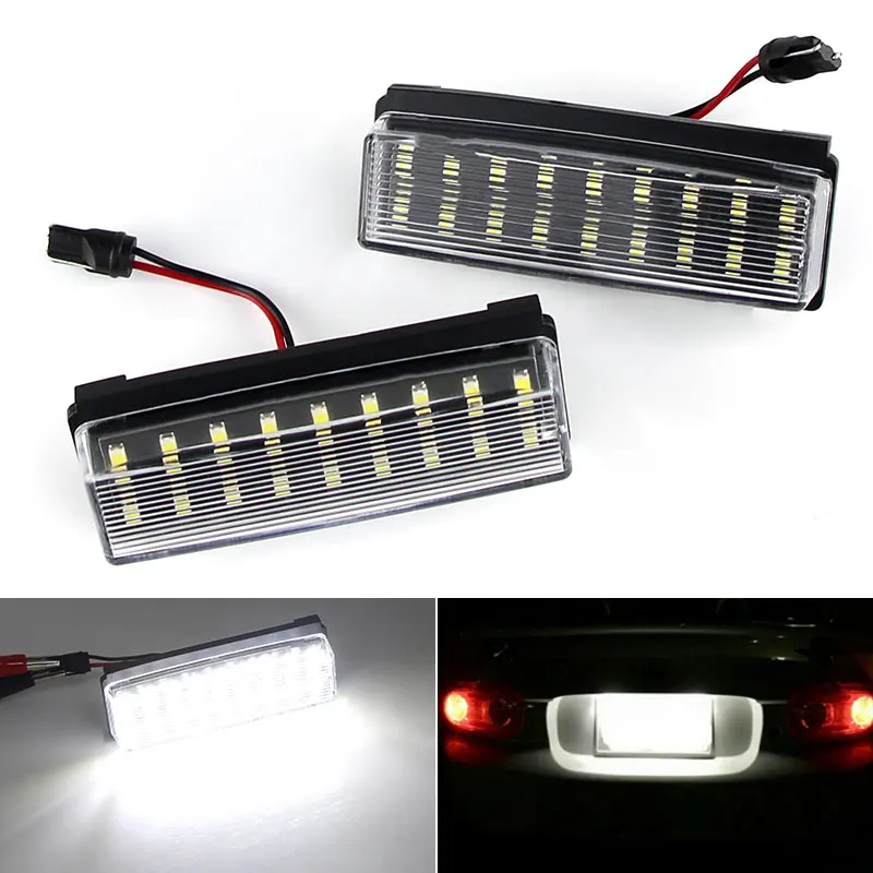 

2x For Mazda MX-5 Miata 2006-2015 for Fiat 124 Spider Abarth 2017-up Car-styling White Rear LED License Number Plate Light Lamps