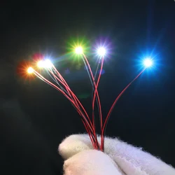 Bling Twinkling LED Flashing Lights for Toy Lighting - Pre - soldered Micro Litz Wire, 10 Pack (3V colorful flashing)