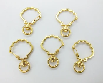 

Wholesale 1000PCS 27X37MM shell shape High Quality Zinc Alloy Carabiner Swivel Clasps For Key Ring & Key Chain Rose Gold Tone