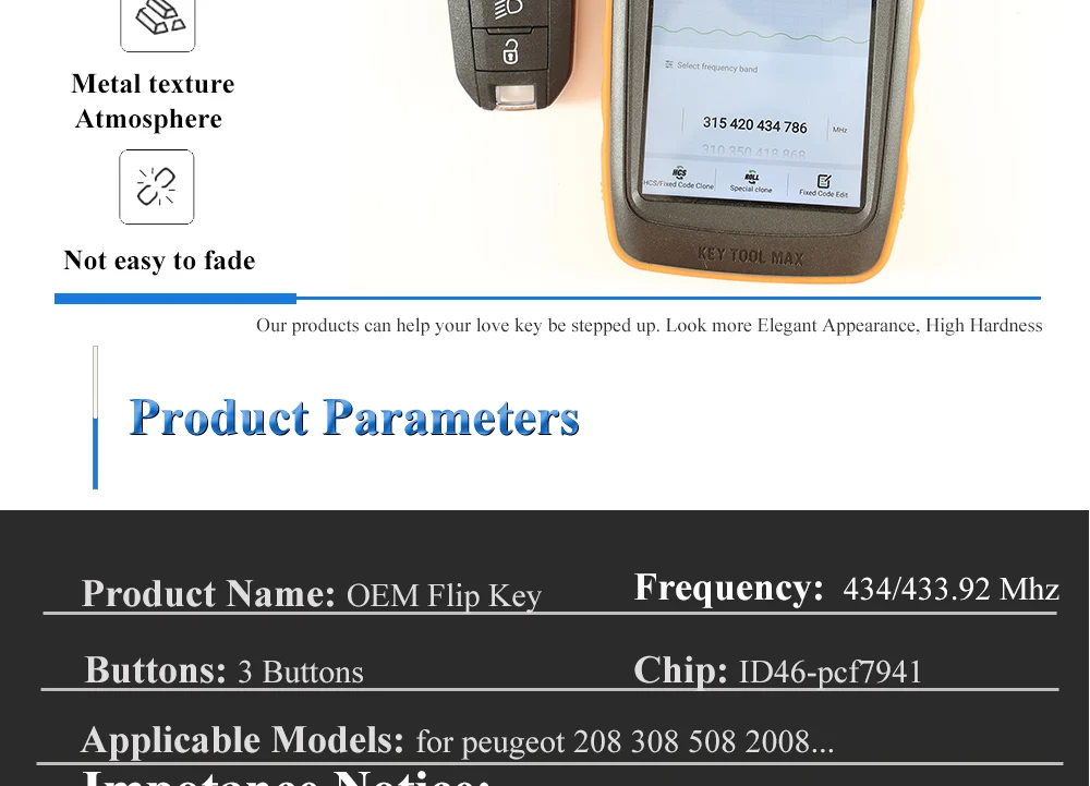 Chiave a distanza dell'automobile di vibrazione dell'oem di Keyforkess 434Mhz ID46-7941 per Citroen C3 C5 Aircross Peugeot 208 308 508 2008 Hella 3BTN controllo leggero - H0c5dc76a251a402c891d0f261a063c06i