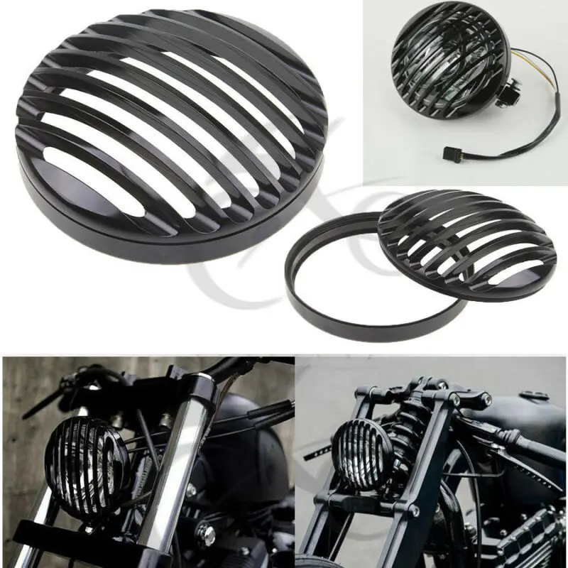 

Motorcycle 5 3/4" CNC Headlight Grill Cover For Harley Sportster XL 883 1200 04-14