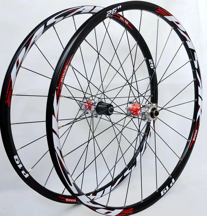 PASAK P02 MTB Mountain Bike Bicycle Ultra-Light Front 2 Rear 4 Sealed Bearings CNC Disc Brake Wheels Rim 11 Speed - Цвет: 26inch white hub