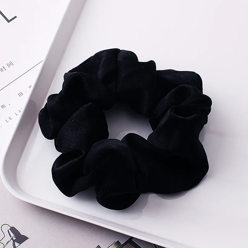 Candy Color Satin Scrunchie Elastic Hair Rubber Bands Floral Print Headband Ponytail Holder Ties Rope Hair Accessories Gift hair accessories for brides Hair Accessories