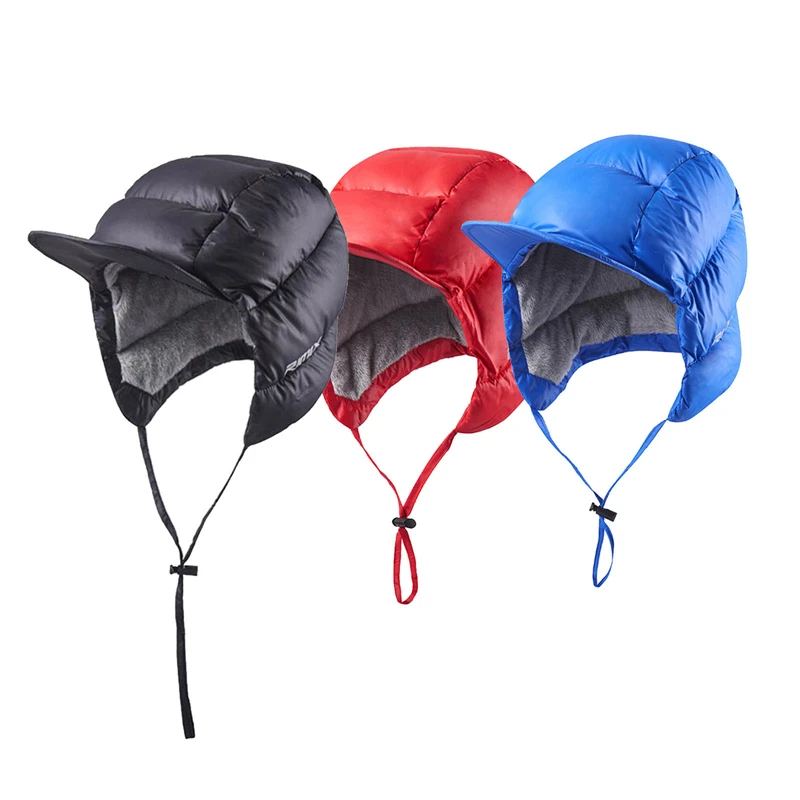 

Windproof Warm Down Hat With Earflap Outdoor Sport Cap Winter Comfortable Antifreeze For Skiing Climbing Hiking Cycling