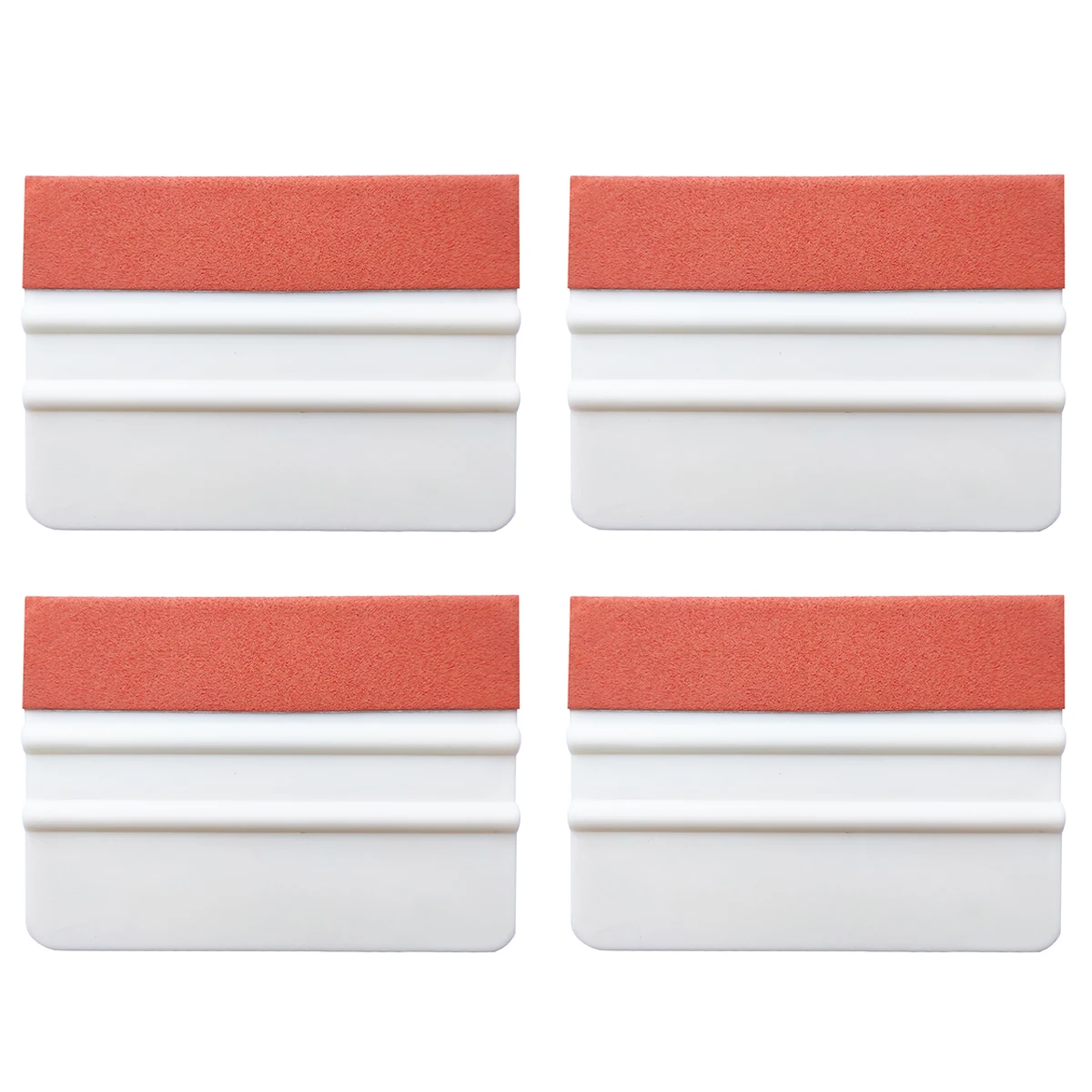 

4pcs white soft plastic scraper car squeegee window tint tools with felt vinyl wrapping squeegees scratchless hand tools 4A51