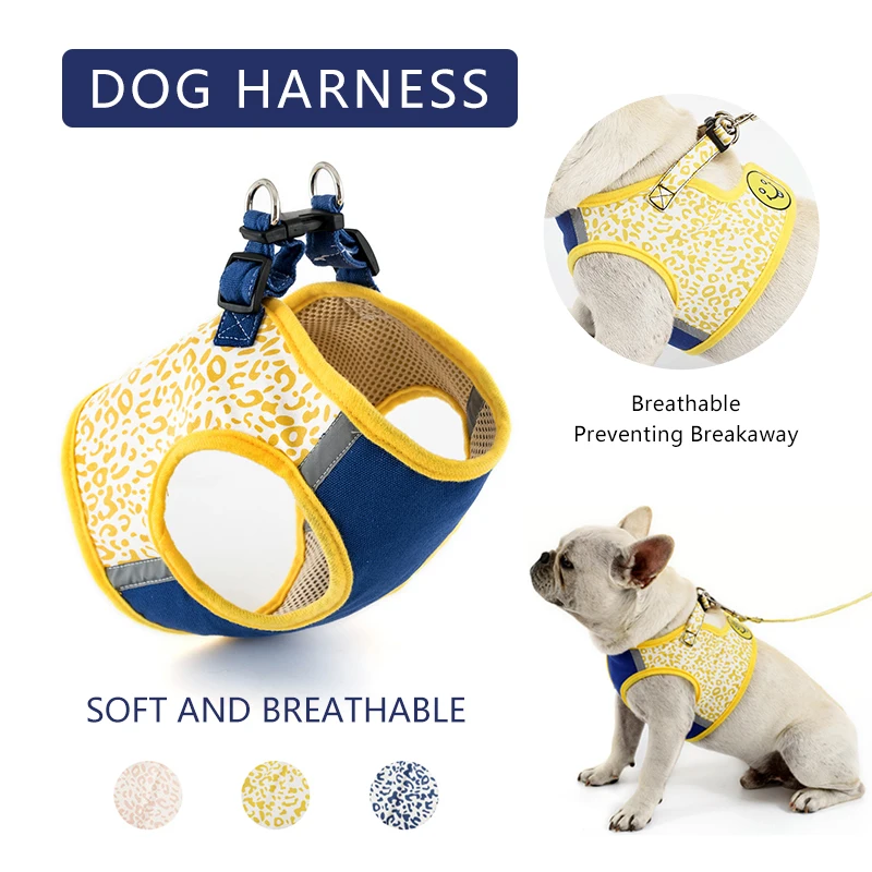 Breathable Mesh Dog Harness Leash Set Adjustable Vest For Small Medium Dogs Walking Training Harnesses Leads Pet Accessories