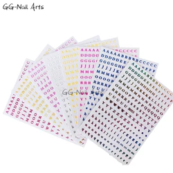 10pcs D-Series Colorful English Letter Nail sticker English Alphabet Nail Decal Stamping Words Designs Decorations for Tips