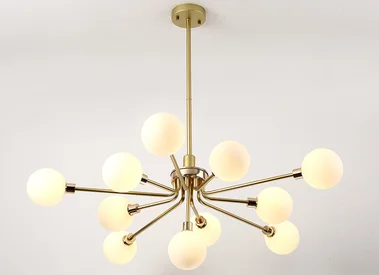Gold 11 lights 100CM Современное Внутреннее освещение, люстры для дома стеклянный шар абажур подвесной светильник скандинавского дизайна гостиной/кухни лампа 110 В/220 В светодиодный - Цвет абажура: Gold 11 lights 100CM