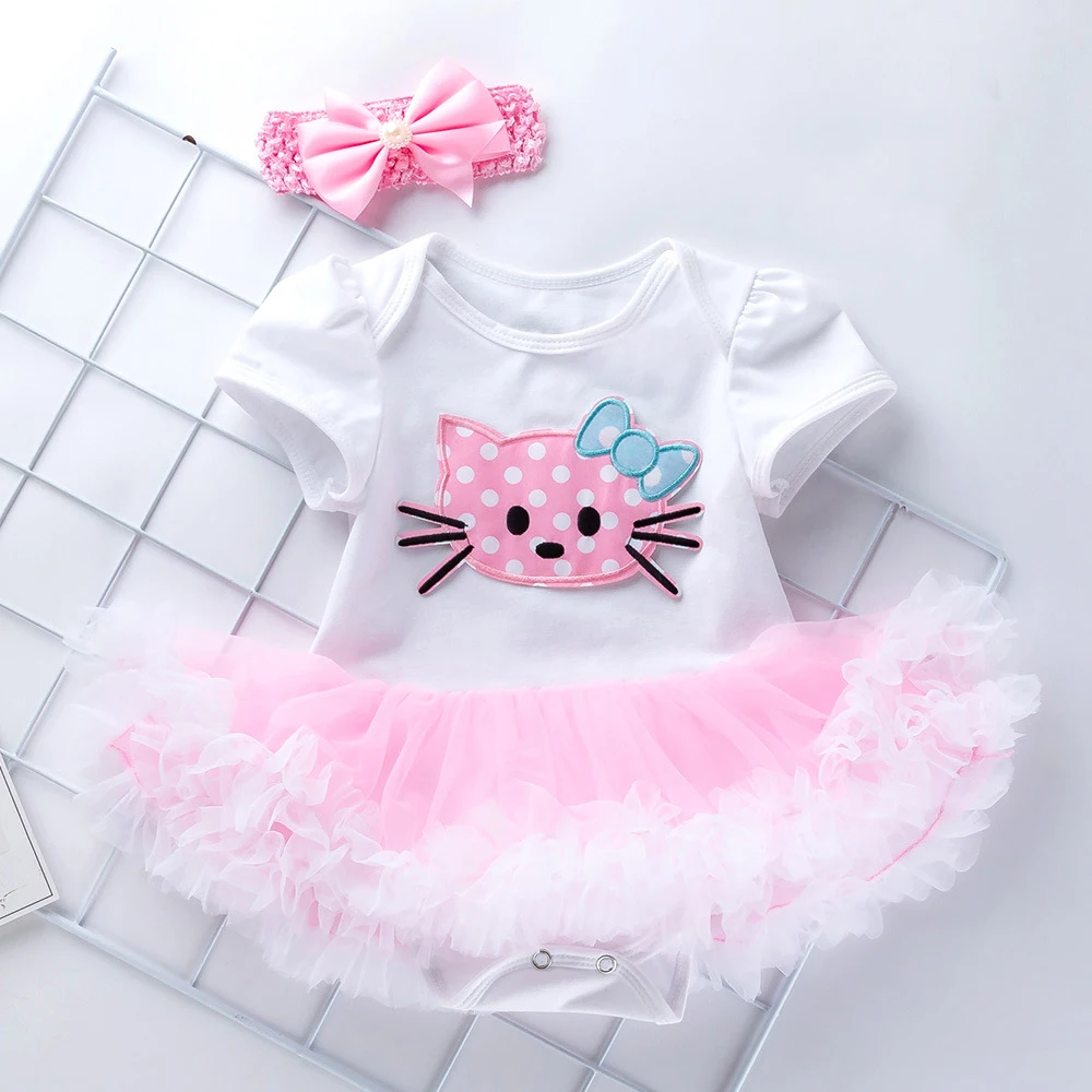 7Infant Girl Rompers Dress Baby Girls Birthday Clothes Sets Outfits 2pcs Newborn Cotton Tutu Jumpsuit Party Clothes