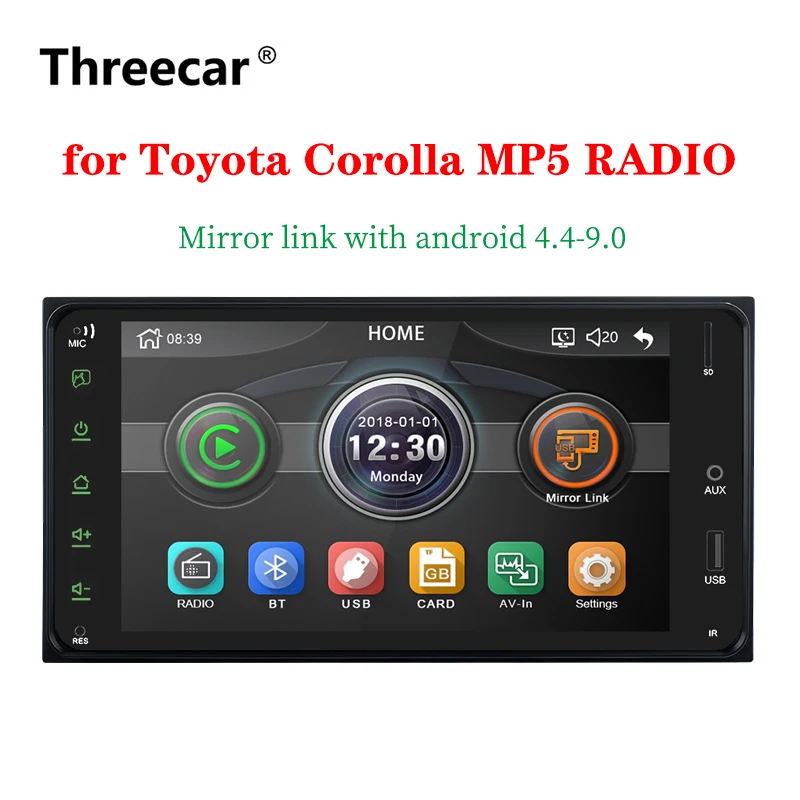 

2 Din Car Radio Universal Car Multimedia player 7'' Autoradio Mirror link Android Bluetooth Radio Stereo For Toyota Corolla