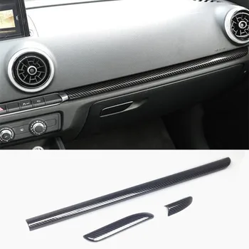 

For Audi A3 8V 2014-2018 S3 ABS carbon fiber style center console instrument panel trim door cover