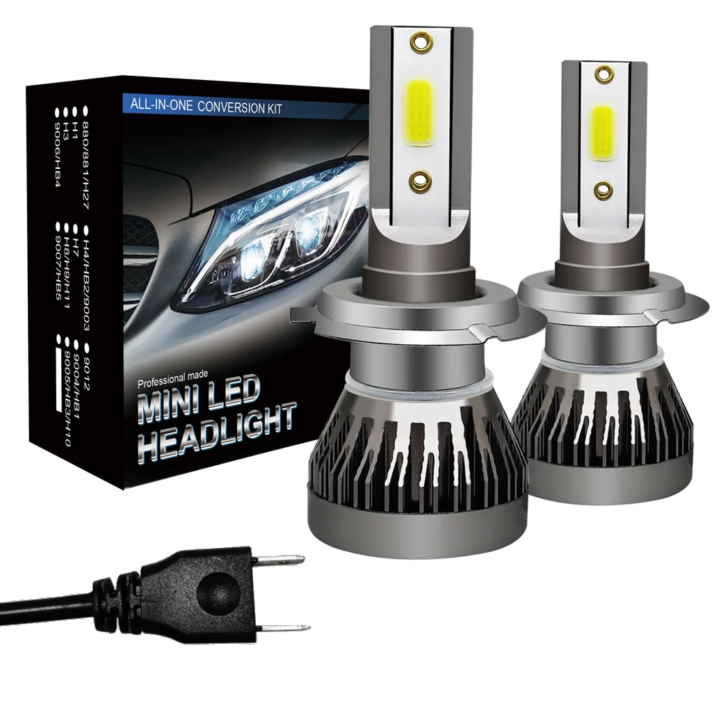 

2Pcs Auto Fog Lights DC9-30V Car Headlights LED Bulb Lamps COB Vehicle Spare Parts For H7