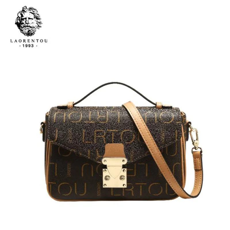 

LAORENTOU 2019 New women bag Fashion Letter printing PVC material women handbags tote women leather Crossbody bag
