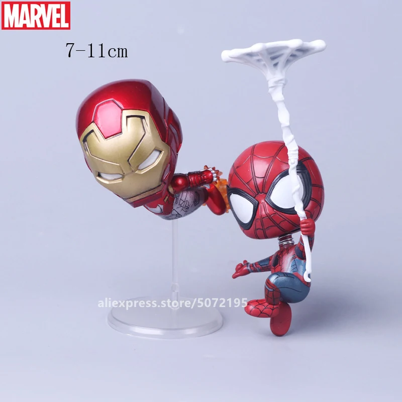 Hasbro Мстители обратно в школу версии Q Человек-паук Железный человек 2 шт./компл. Человек-паук АДСОРБИРОВАННЫЙ на железный ПВХ Коллекционная