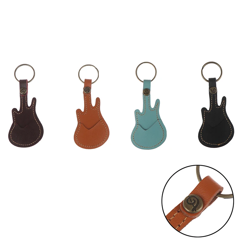 

1pc PU Leather Key Chain Guitar Picks Holder Keychain Plectrums Bag Case Supplies Protect your guitar picks