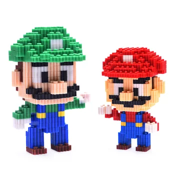 

14 cm mini Mario building blocks miniature particles assembled toy 550pcs miniature particles DIY creative ornaments