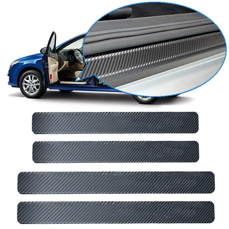 Car-Door-Sill Carbon-Fiber Styling Anti-Scratch 4PCS Scuff 60x6.8cm
