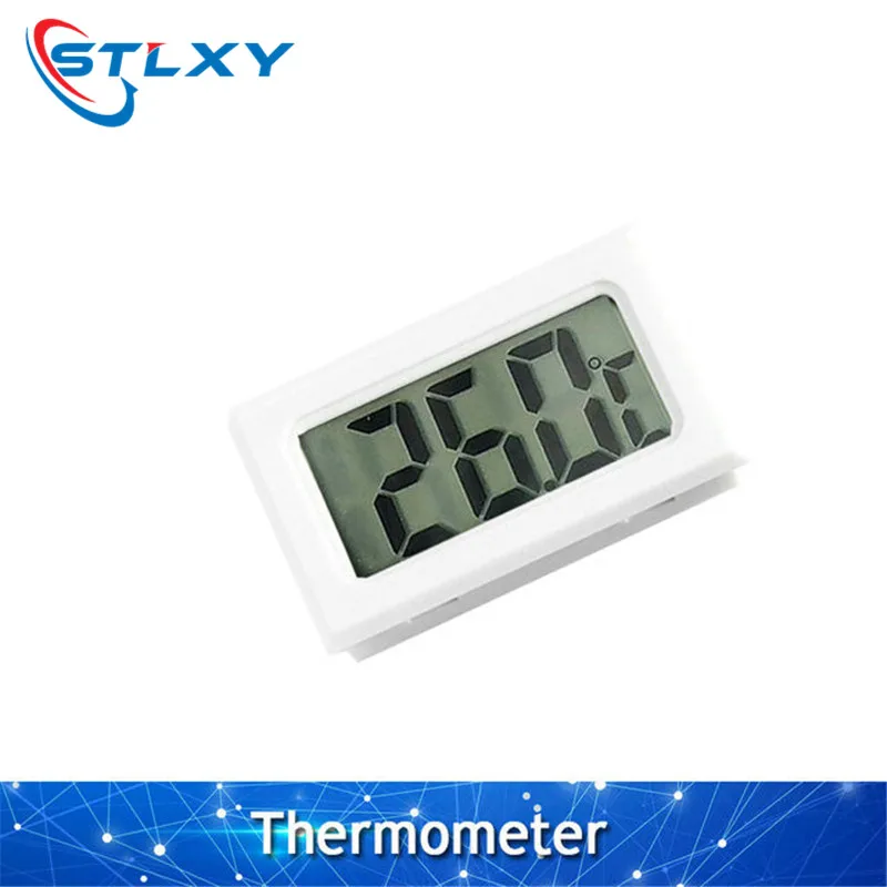 מיני מד טמפרטורה דיגיטלי LCD המשמש לטמפרטורת מקפיא - 50-110 ℃   מד טמפרטורת מקרר פנימי וחיצוני עמיד למים