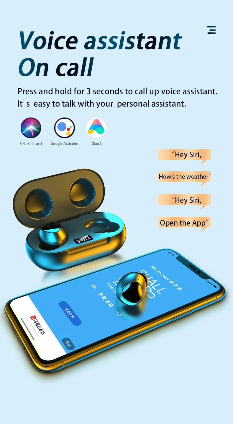 TWS Bluetooth Wireless 5 0 headphone Mini HiFi In Ear Earphones Earbuds for iOS Android Phone accessories 