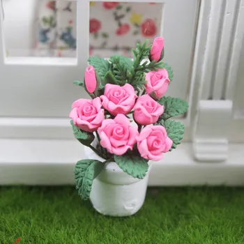 

HIINST 1:12 /1:6 Dollhouse Miniature Scene Model Potted Plant Pretend Play Toy Children's educational fun toys