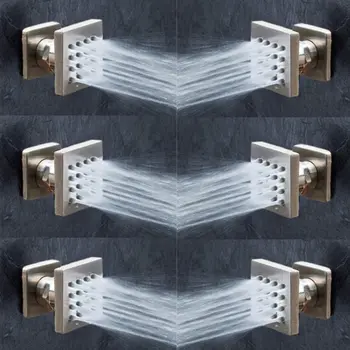 

6 PCS Solid Brass Massage Shower Body Jet Spayer Head For Spa Bathroom Brushed Nickel