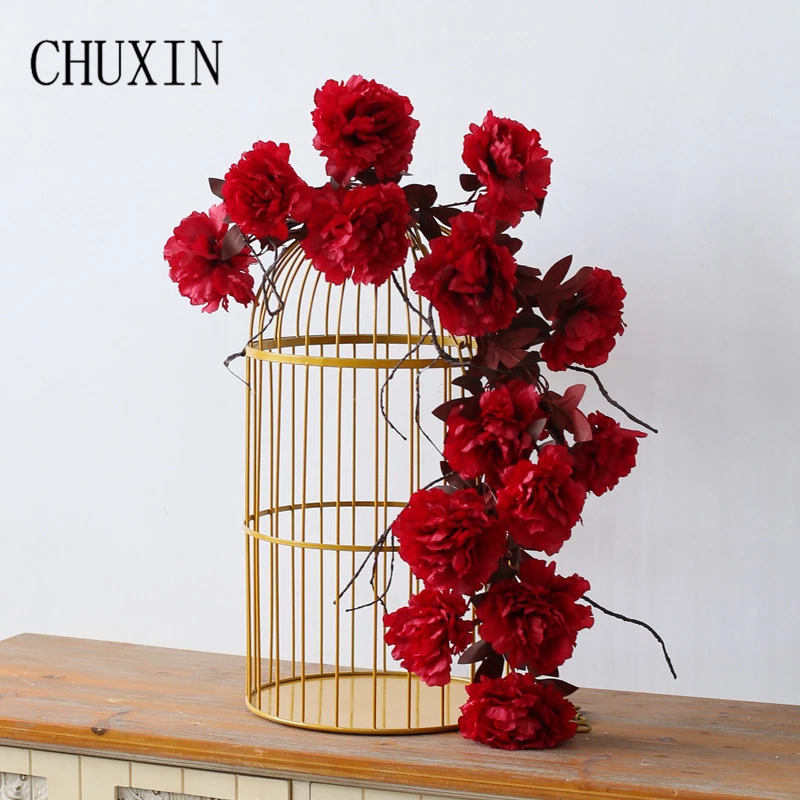 Artificial vermelho seda cravo flor rattan casa sala de estar tubo  enrolamento decoração festa do jardim birdcage pendurado flores  ornamentos|Flores secas artificiais| - AliExpress