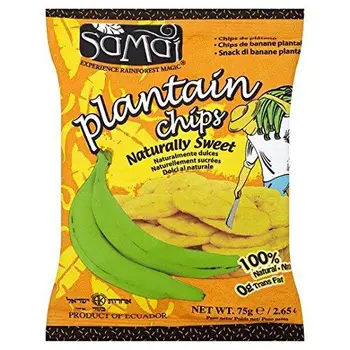 

Samai - Chips de plátano dulces - 75 g - Pack de 4 unidades