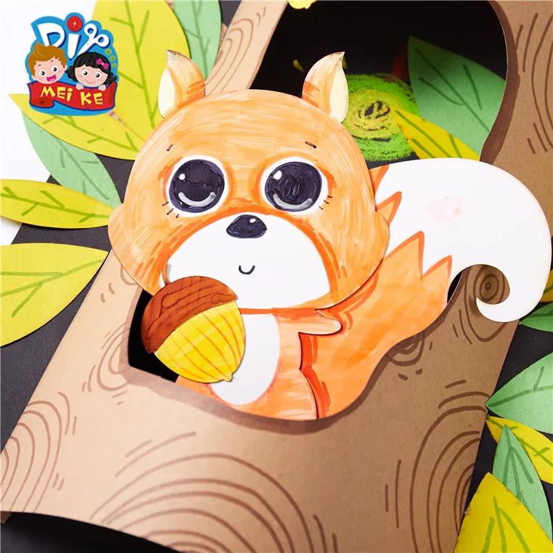  Tree Hole Squirrel Arts & DIY Toys for Children Kindergarten Manual Learning Education Toys Montess - 4000264935423