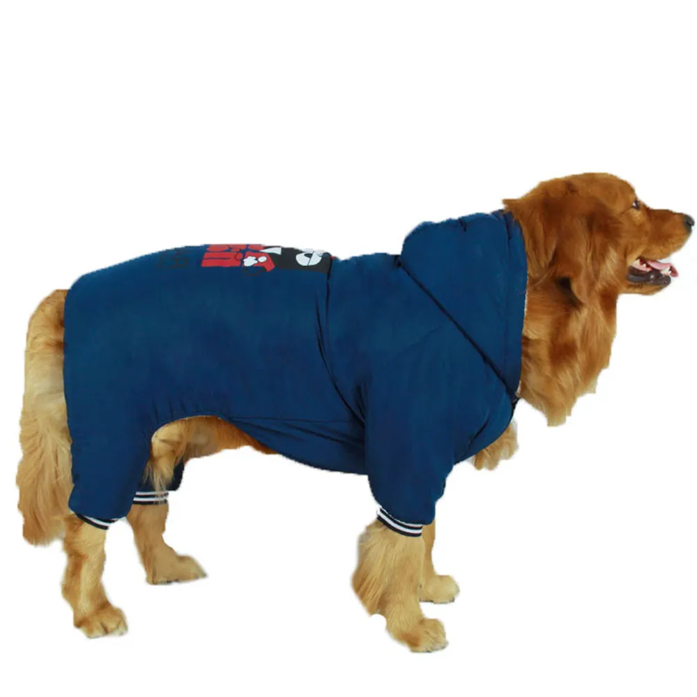 Cartoon Dog Coat Winter Fleece Lined Warm Dog Jacket Winter Christmas Clothes Cold Weather Pink Blue Pet Clothes Honden Kleding