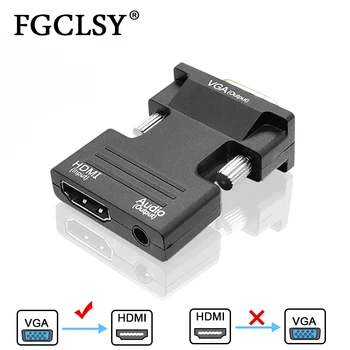 

FGCLSY HDMI Female To VGA Male Converter With Audio Adapter Support 1080P Signal Output Convertor+Audio Cables L3FE