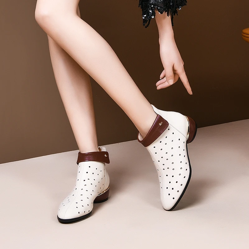 

DORATASIA Large Size 34-41 New Lady genuine Leather Boots 2020 Casual Zipper Boots Women Pointed Toe Spring Ankle Boots Women
