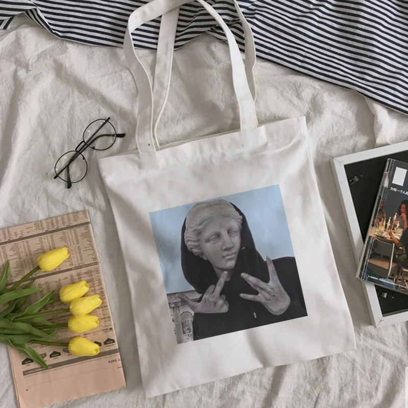 Harajuku Fun David Michelangelo Statue Print Shoulder Bags new fashion Large Capacity shopping bag Street Punk Women Bag Wallet | Багаж и