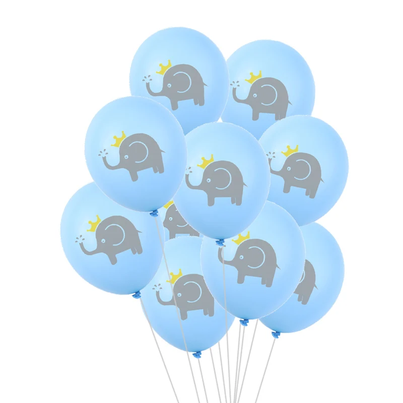 10 шт. 12 дюймов синий розовый слон латексные шары и красочные конфетти шары для душа ребенка Дети День Рождения Декор воздушные шары - Цвет: BB01-10pcs