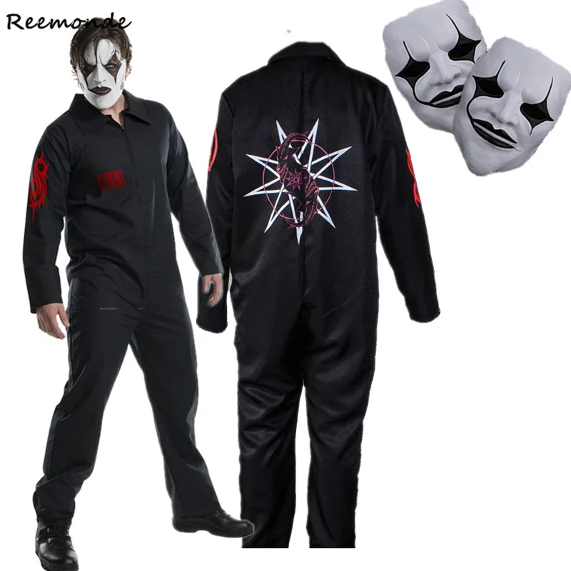 Группа SlipKnot тяжелый металл косплей костюм черный комбинезон спортивная одежда Хэллоуин вечерние Slipknot маска боди для мужчин Рождество