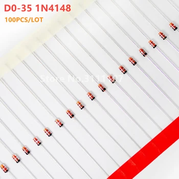 100PCS/LOT D0-35 1N4148 High-speed Switching Diodes 1