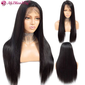 

ALI BLISS WIG 13x4 Straight Lace Front Wig Brazilian Remy Lace Front Human Hair Wigs Pre Plucked Baby Hair Lace Wigs For Women