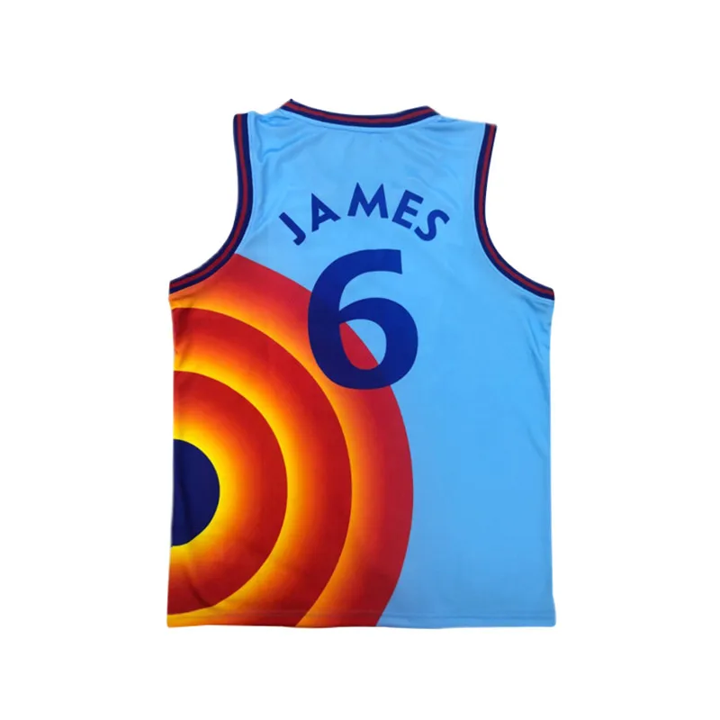 Color : 1, Size : S Space 2 Movie Mens Basketball Jersey 6 Hip Hop Basketball Jersey Fight with The King of Superstars 