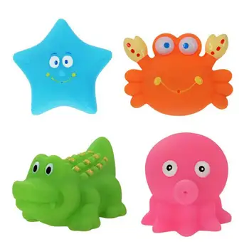 

4 Pcs Unisex Baby Bath Toys Bathtime Fun Toys Sea Animals Colorful Cute Toy for Toddlers and Kids