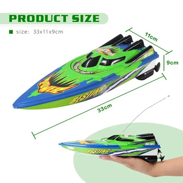 Boat 5-8km/h High Speed Racing Rechargeable Batteries Remote Control Boat for Children Toys Kids Christmas Gifts 33x11x9cm 6