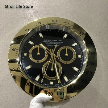 

Gold Wall Clocks Home Decor Modern 3d Wall Clock Metal Luxury Luminous Watch Home Silent Bedroom Gift Duvar Saati with LOGO